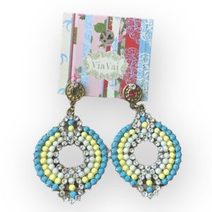 Via Vai Rhinestone Color Ring Earrings